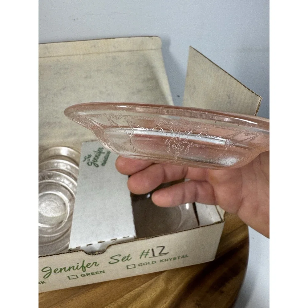 VTG‎ Mosser Glass Miniatures depression, Jennifer #12 - Pink Bowl Set